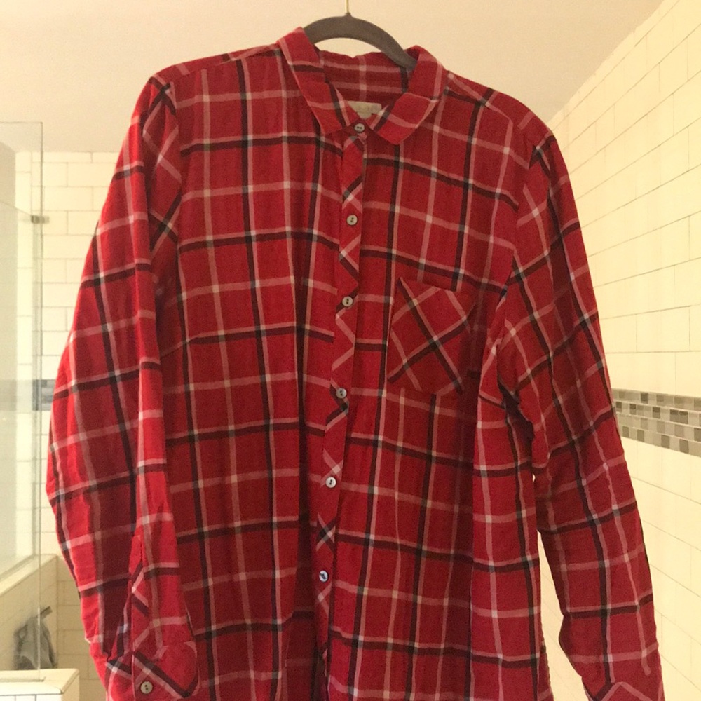 J. Jill red and black flannel